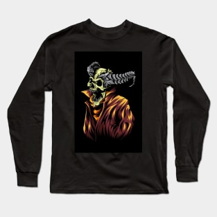 angry-horned-skull-vector-illustration Long Sleeve T-Shirt